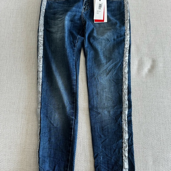 OZ Skinny Cut Jeans with Silver Stripe - Picture 2 of 6